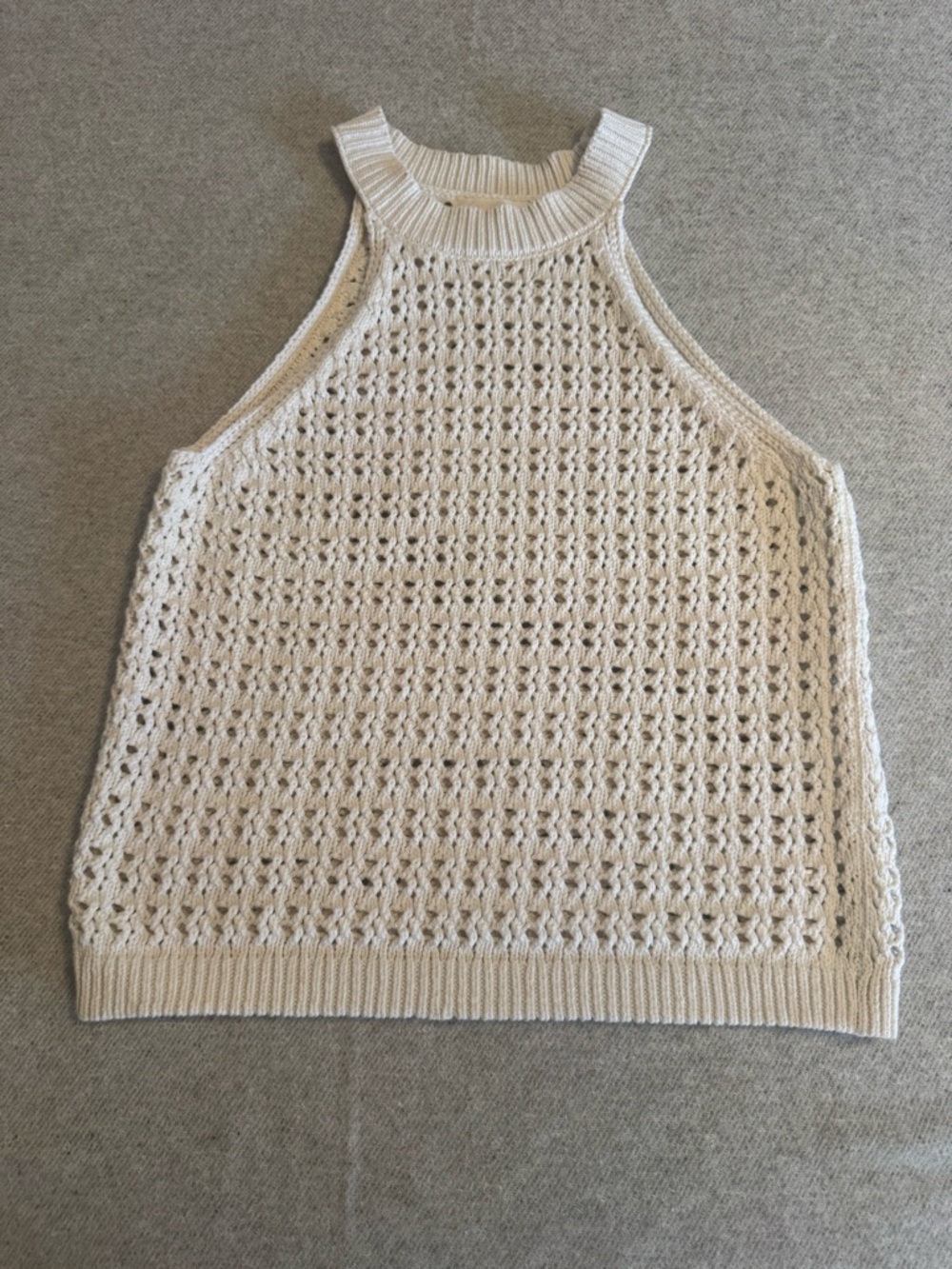 Universal Thread Cream Crochet Halter Tank Top